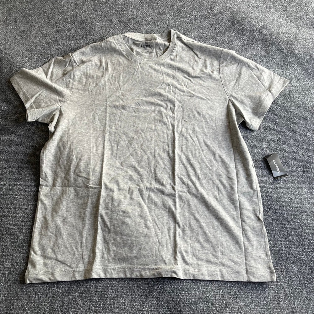 Express Mens Cotton Crew Neck T-Shirt Heather Gray Short Sleeve XL New With Tags